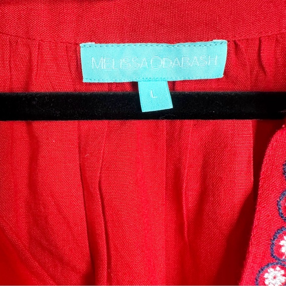 Melissa Odabash NWOT Tania Red Kaftan Dress Large Embroidered Tie Waist - Picture 12 of 16